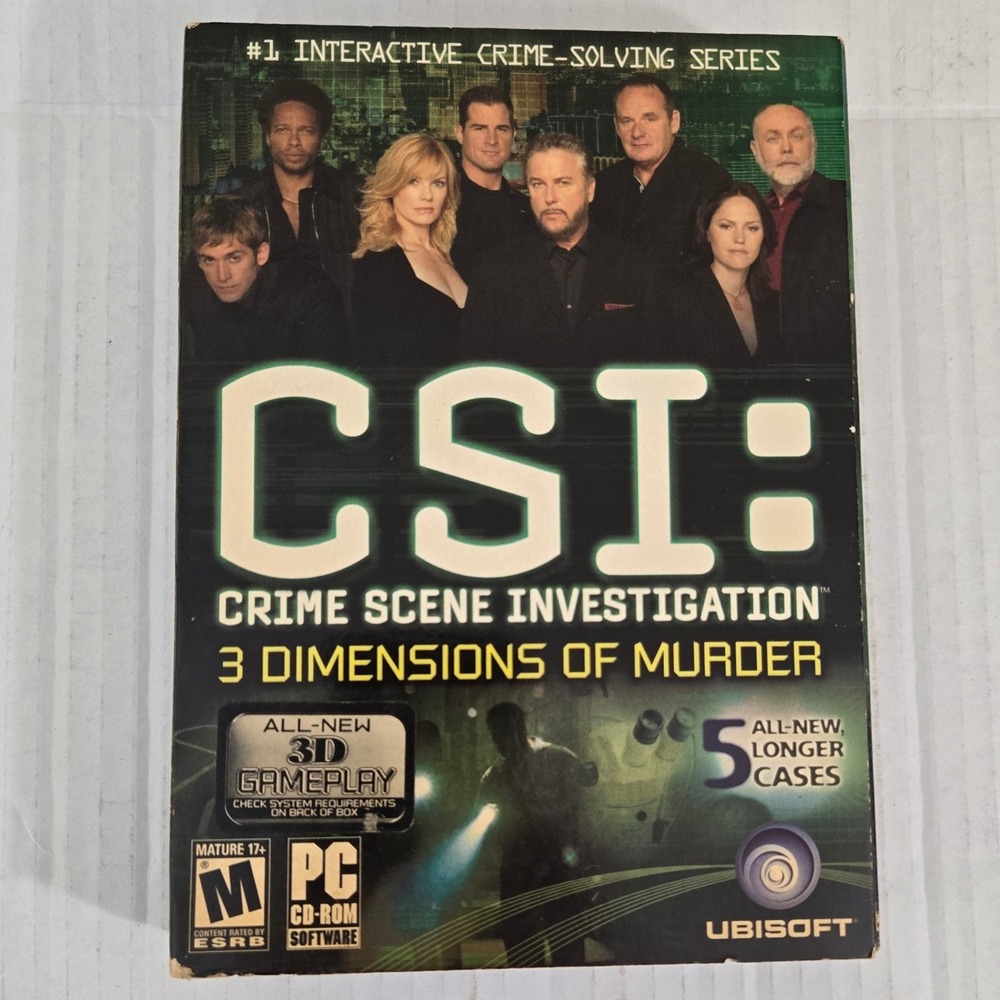 CSI 3 Dimensions of Murder PC Game 2006 Vintage CD ROM Telltale Ubisoft